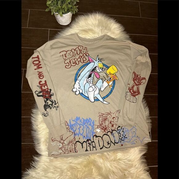 Tom and Jerry graphic Longsleeved tee sz 2XL - Picture 1 of 6